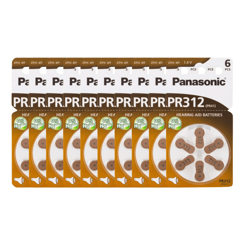 Panasonic Hörgerätebatterien 60 Stück Hörgerätebatterien Panasonic PR 312